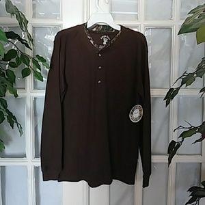 Camo & Brown Men's Thermal/Ribbed Shirt NWT